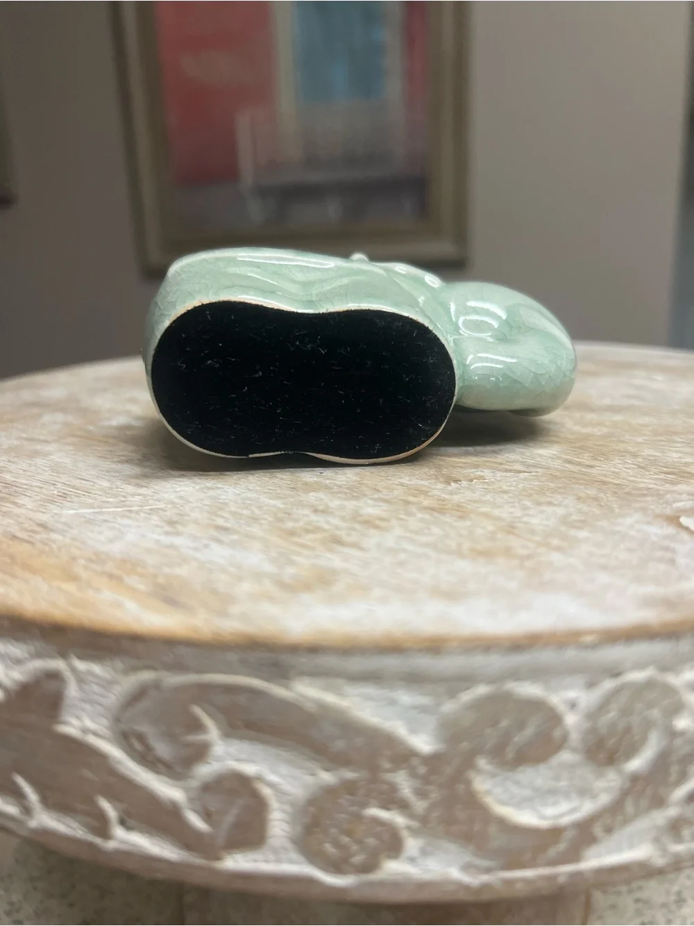 🐘Pier 1 Imports Celadon Ceramic Elephant Business Card Holder